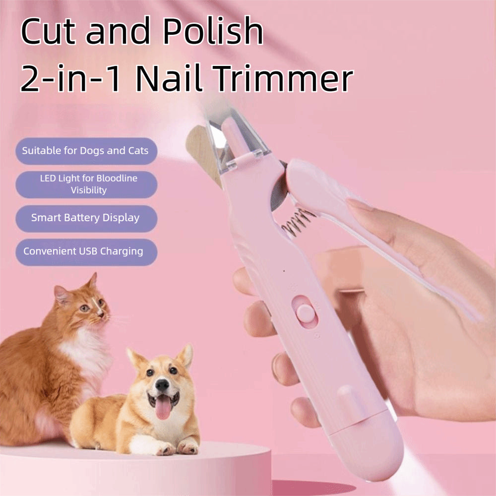 2 In 1 Pet Nail Clippers With Led Light Dog Cat Special Blood Line Scissors Multifunction Animals Paw Nail Trimmer Pet Supplies Pawtivo