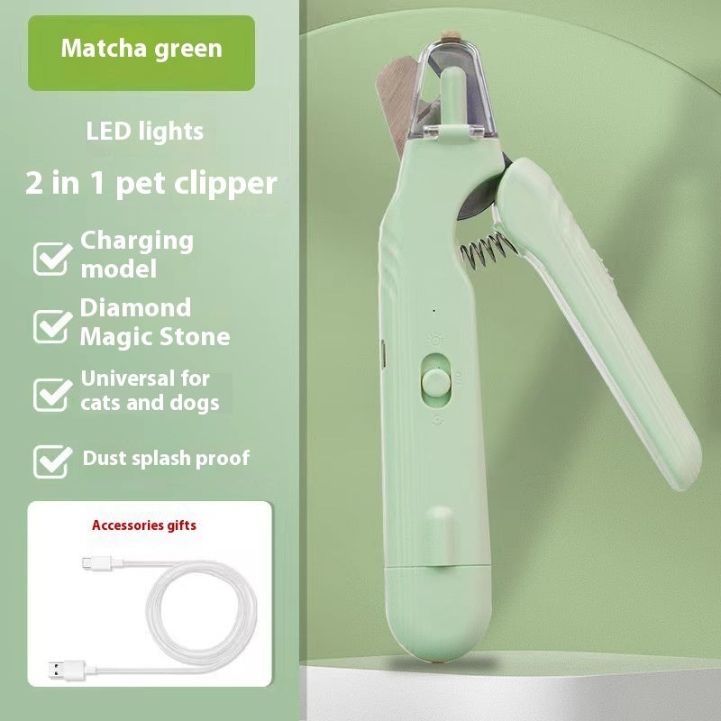 2 In 1 Pet Nail Clippers With Led Light Dog Cat Special Blood Line Scissors Multifunction Animals Paw Nail Trimmer Pet Supplies Pawtivo