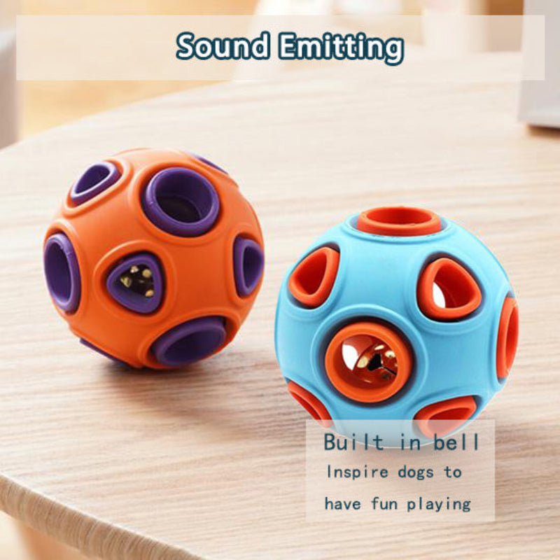 Interactive dog ball with bell for fetch
