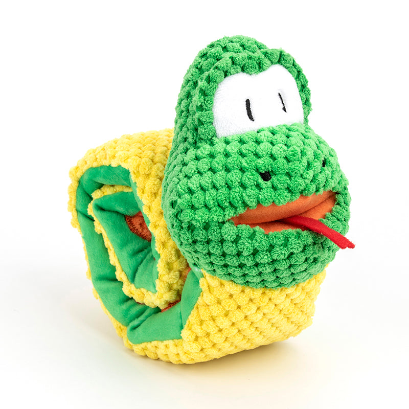 Crocheted toy resembling a turtle with a white background