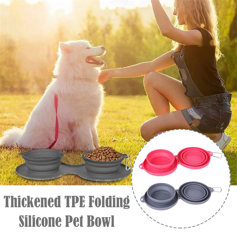 Collapsible silicone pet bowl for outdoor travel