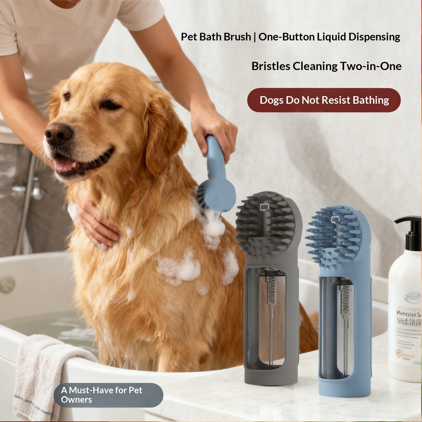 Silicone 2-in-1 Multi-Functional Pet Bath Brush Pawtivo