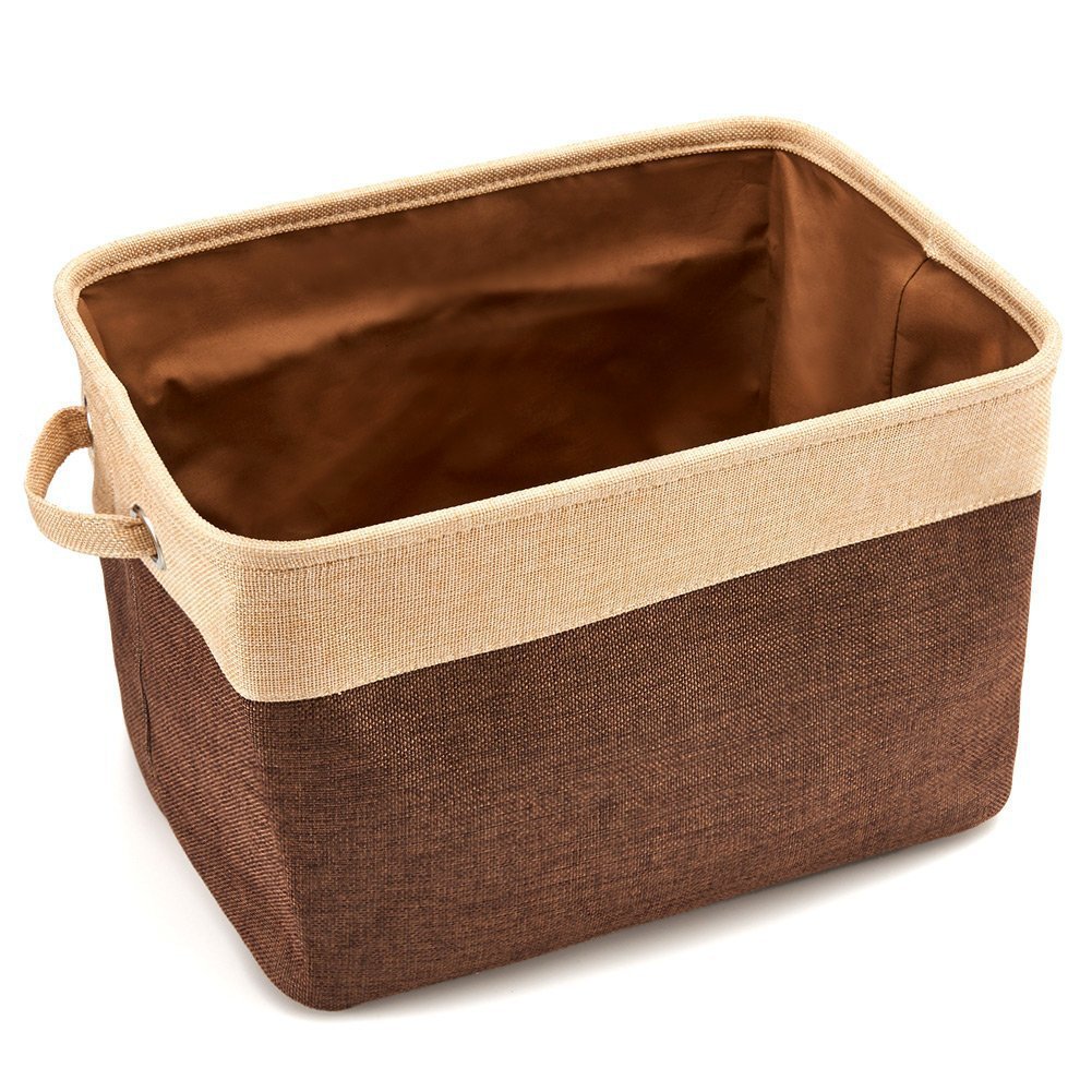 Linen pet toy storage basket for home