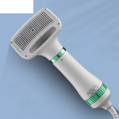 Pet dryer with built in grooming brush